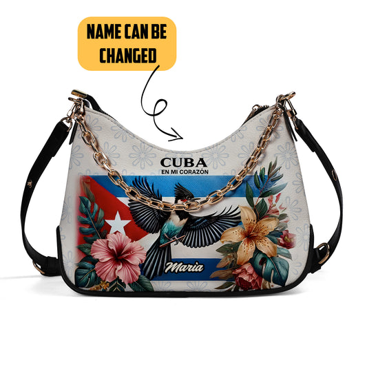 Cuba en mi Corazón - Personalized Custom Chain Crossbody Handbag -CUB02S9