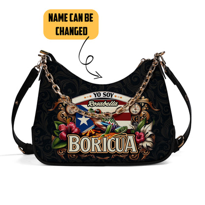 Yo soy Boricua - Personalized Custom Chain Crossbody Handbag - BOR06S9