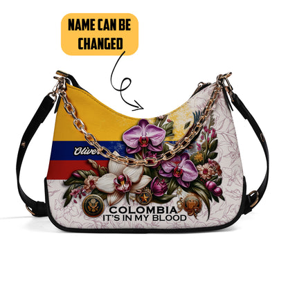 Colombia It's in my Blood - Personalized Custom Chain Crossbody Handbag - COL01S9