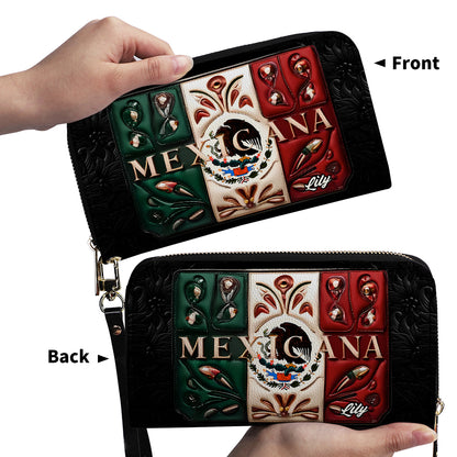 Mexicana - Personalized Leather Clutch Purse MEX03C