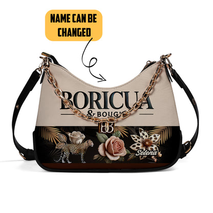 Boricua & Bougie - Personalized Custom Chain Crossbody Handbag - BOR12S9