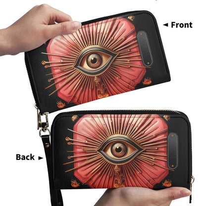 EYE - Personalized Leather Clutch Purse EYE02C