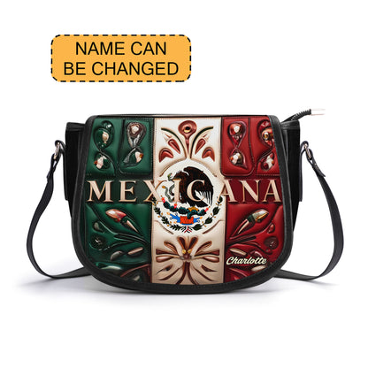 Mexicana - Personalized Leather Saddle Cross Body Bag MEX03S5