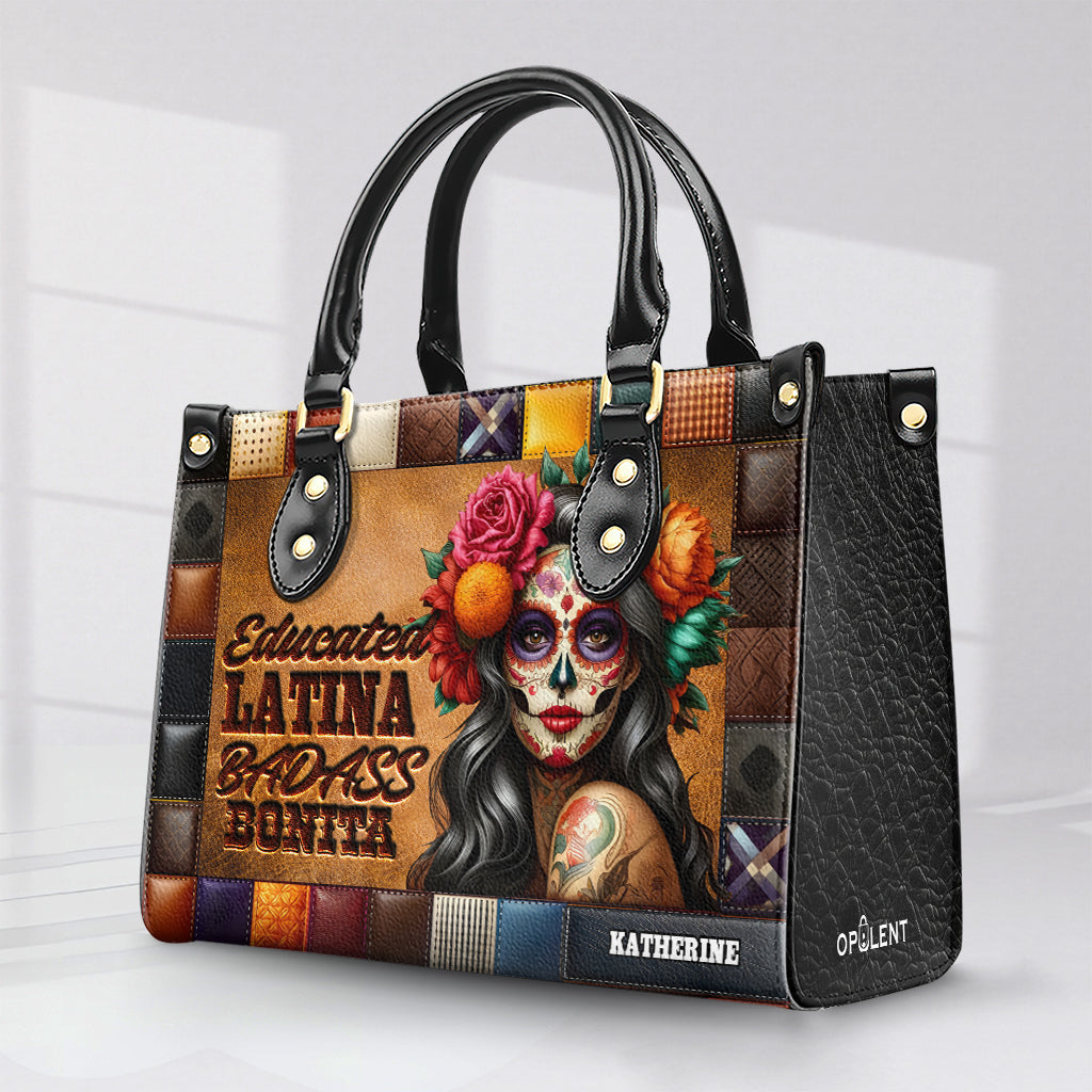 Educated Latina Badass Bonita - Personalized Leather Handbag Lat02 - OpulentPurse