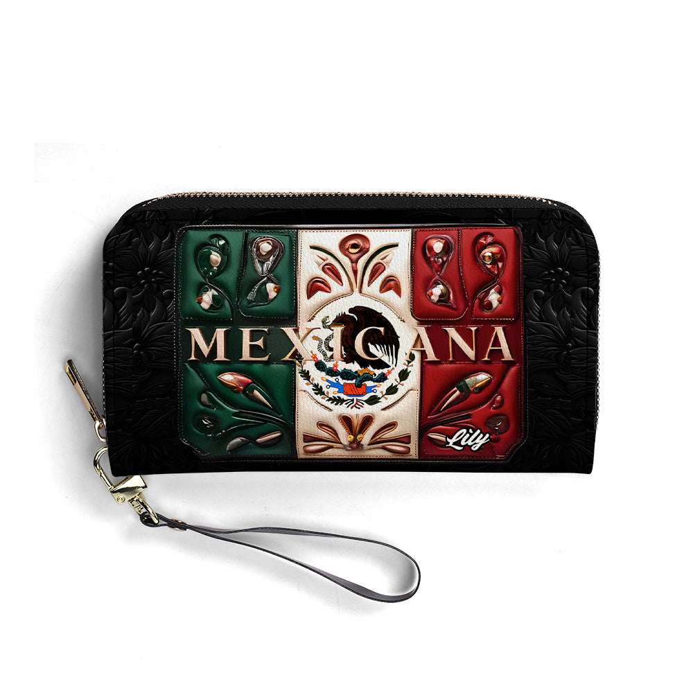 Mexicana - Personalized Leather Clutch Purse MEX03C