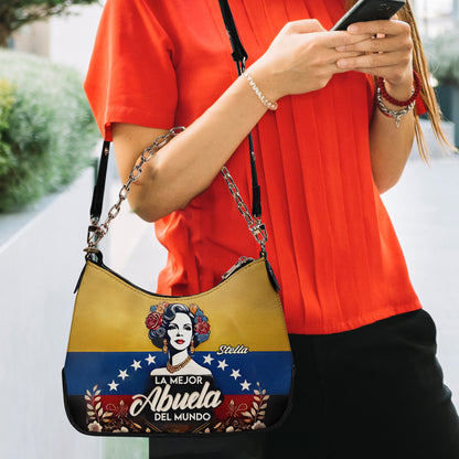 La Mejor Abuela Del Mundo - Personalized Custom Chain Crossbody Handbag - VEN02S9