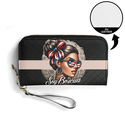 Soy Boricua - Personalized Leather Clutch Purse BOR05C