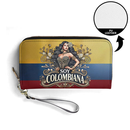 Soy Colombiana- Personalized Leather Clutch Purse COL02C