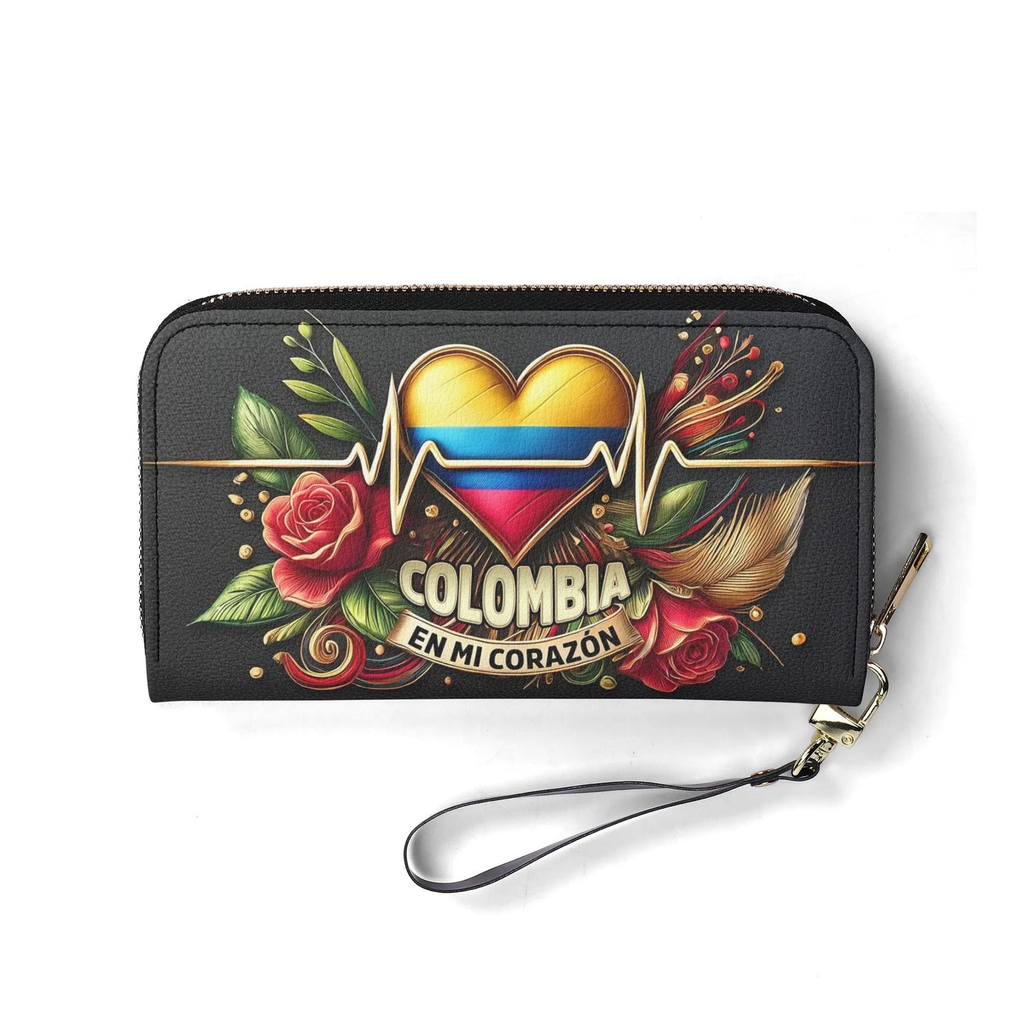 Colombia En Mi Corazón - Personalized Leather Clutch Purse COL03C