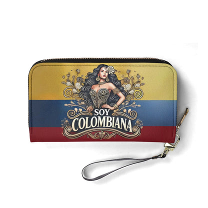 Soy Colombiana- Personalized Leather Clutch Purse COL02C