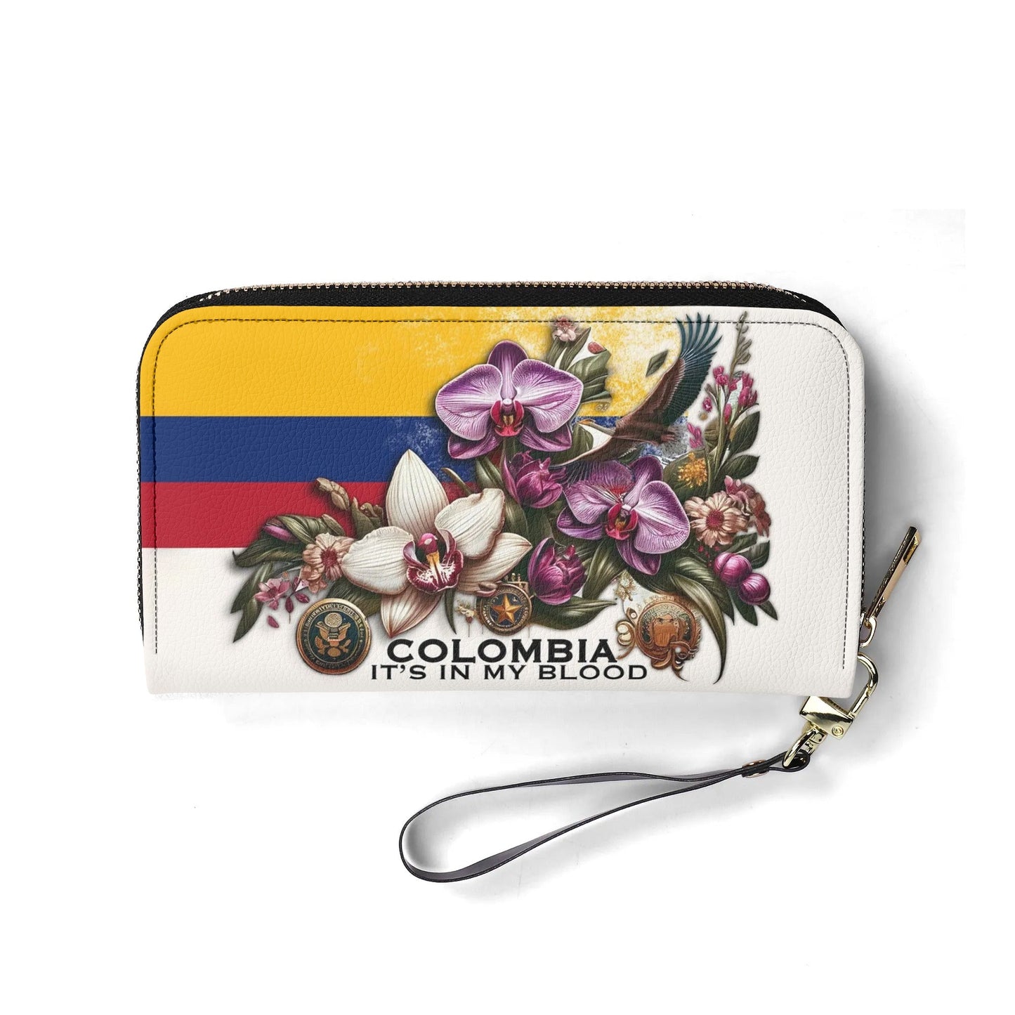 Colombia It's In My Blood - Personalized Leather Clutch Purse COL01C