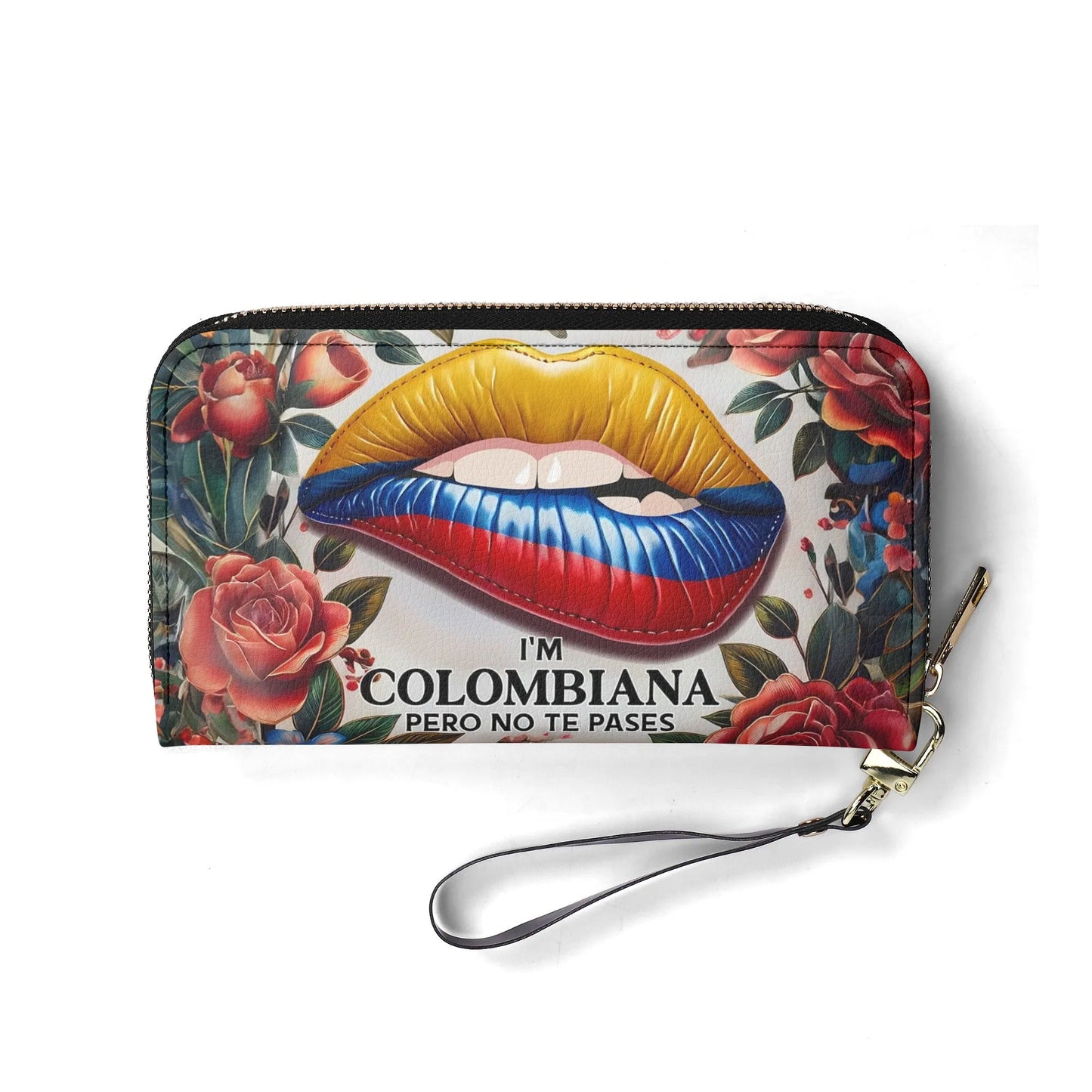 I'm Colombiana Pero No Te Pases - Personalized Leather Clutch Purse COL04C