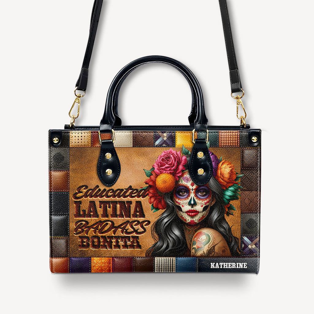 Educated Latina Badass Bonita - Personalized Leather Handbag Lat02 - OpulentPurse