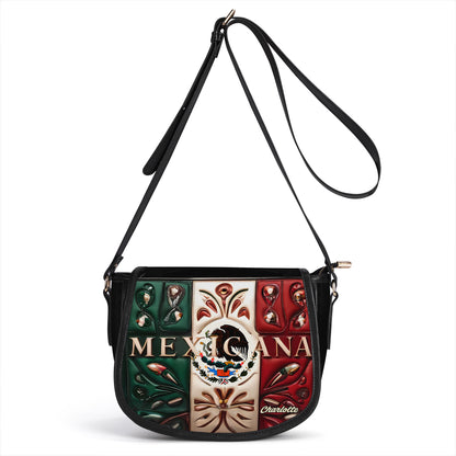 Mexicana - Personalized Leather Saddle Cross Body Bag MEX03S5