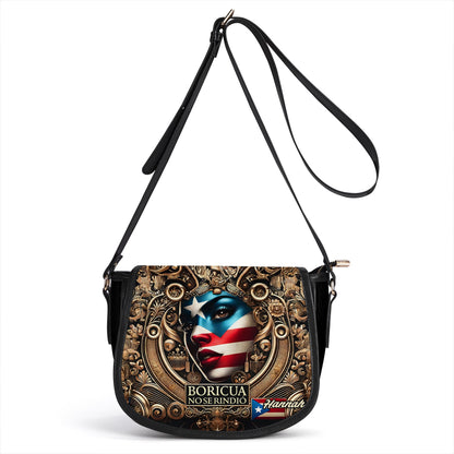 Boricua no se Rindió - Personalized Leather Saddle Cross Body Bag BOR10S5