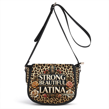 Strong Beautiful Latina - Personalized Leather Saddle Cross Body Bag LAT08S5