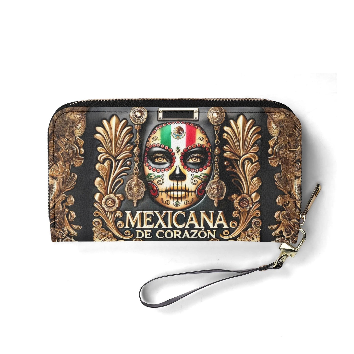 Mexicana de corazón - Personalized Leather Clutch Purse MEX04C