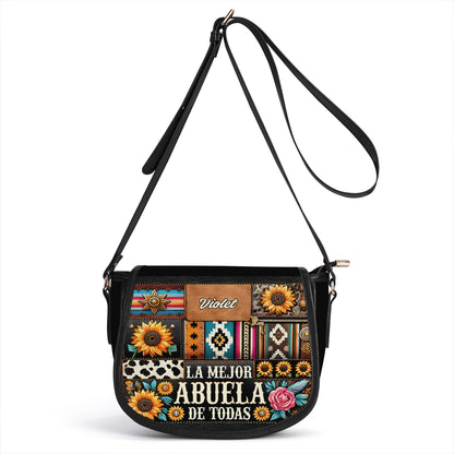 ABUELA - Personalized Leather Saddle Cross Body Bag ABU01S5