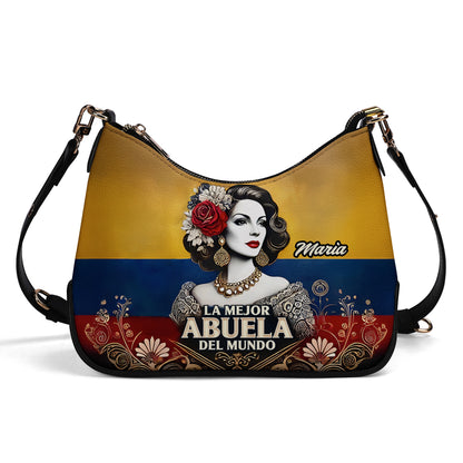 La Mejor Abuela Del Mundo - Personalized Custom Chain Crossbody Handbag - COL02S9