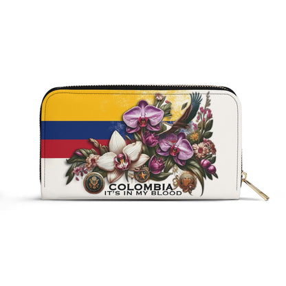 Colombia It's In My Blood - Personalized Leather Clutch Purse COL01C