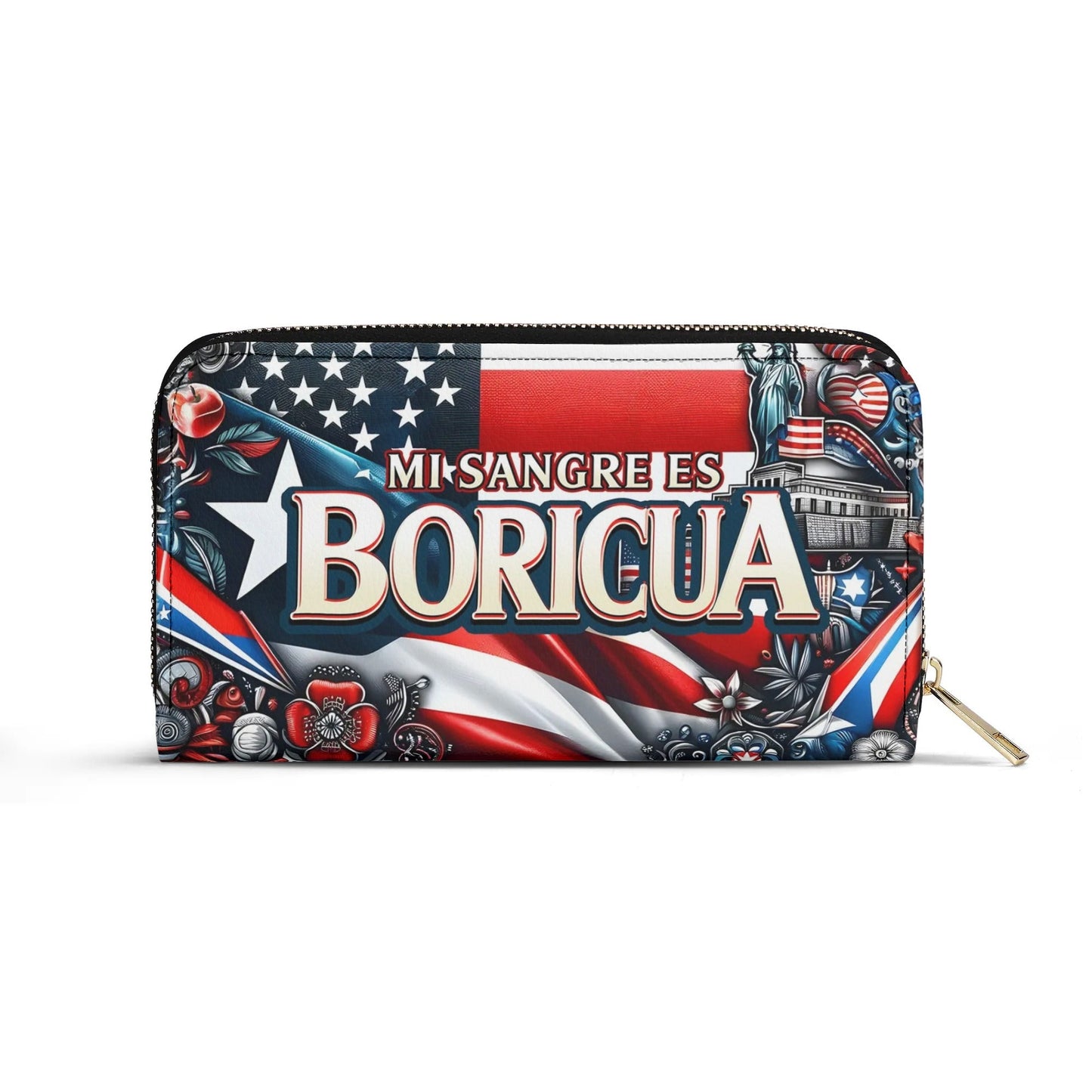 Mi sangre es Boricua - Personalized Leather Clutch Purse BOR11C