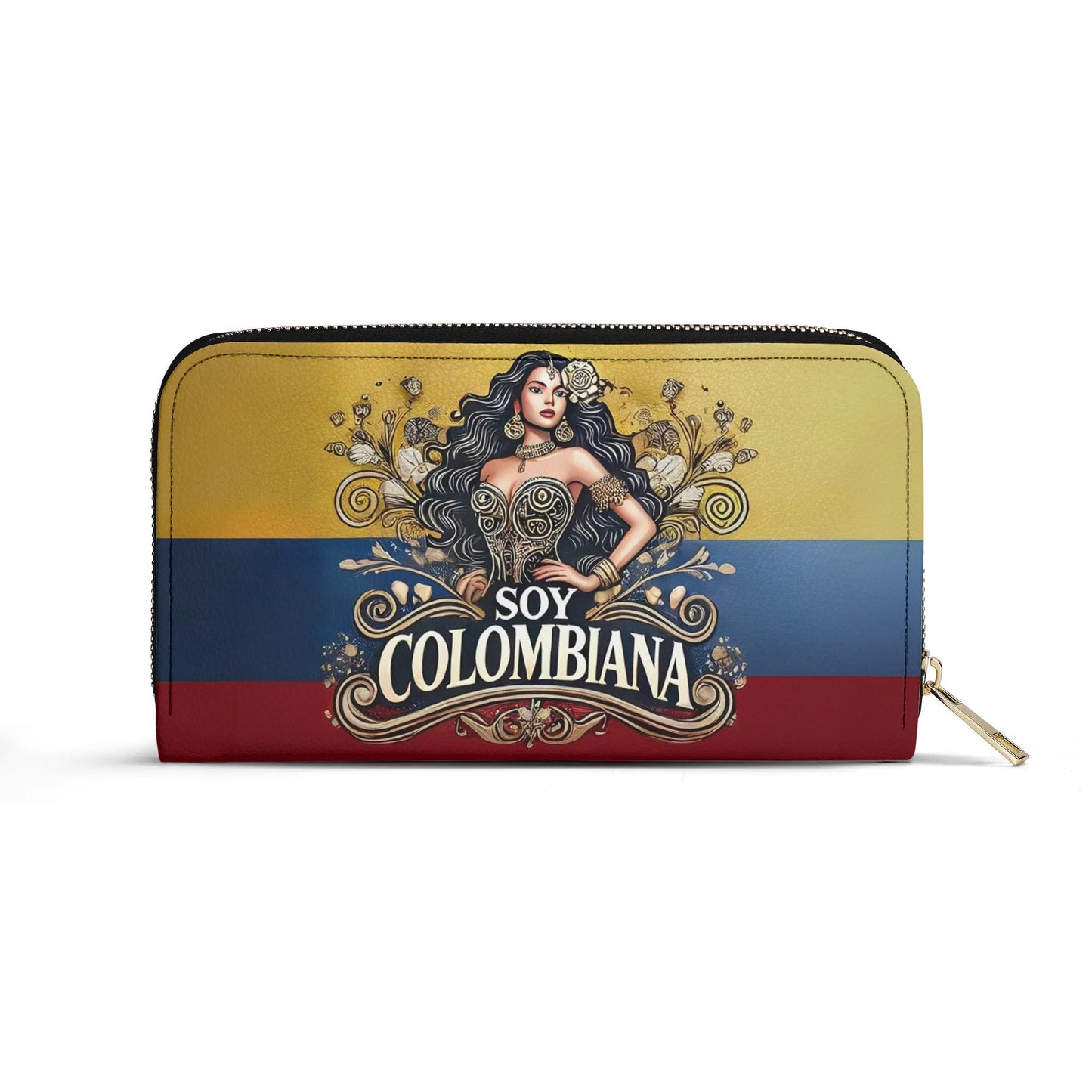 Soy Colombiana- Personalized Leather Clutch Purse COL02C