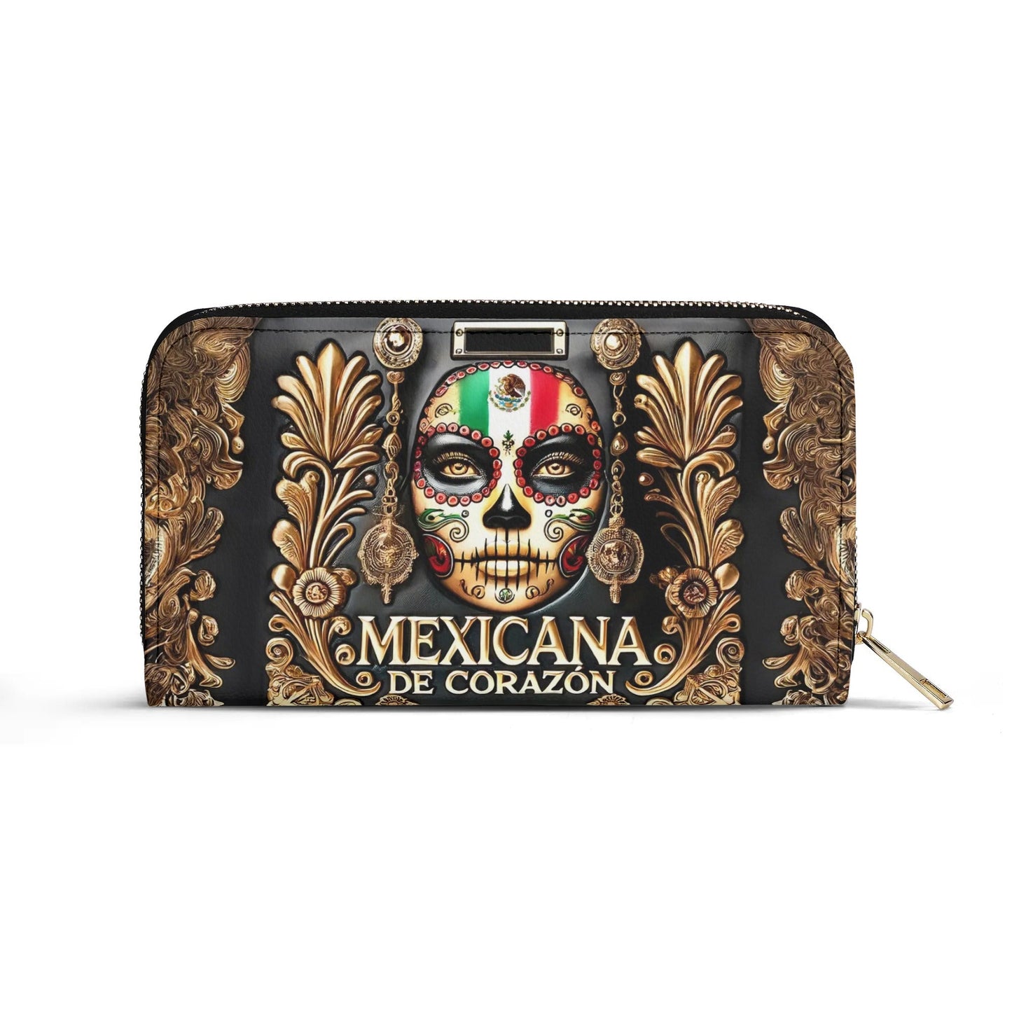 Mexicana de corazón - Personalized Leather Clutch Purse MEX04C