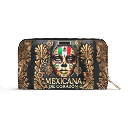 Mexicana de corazón - Personalized Leather Clutch Purse MEX04C