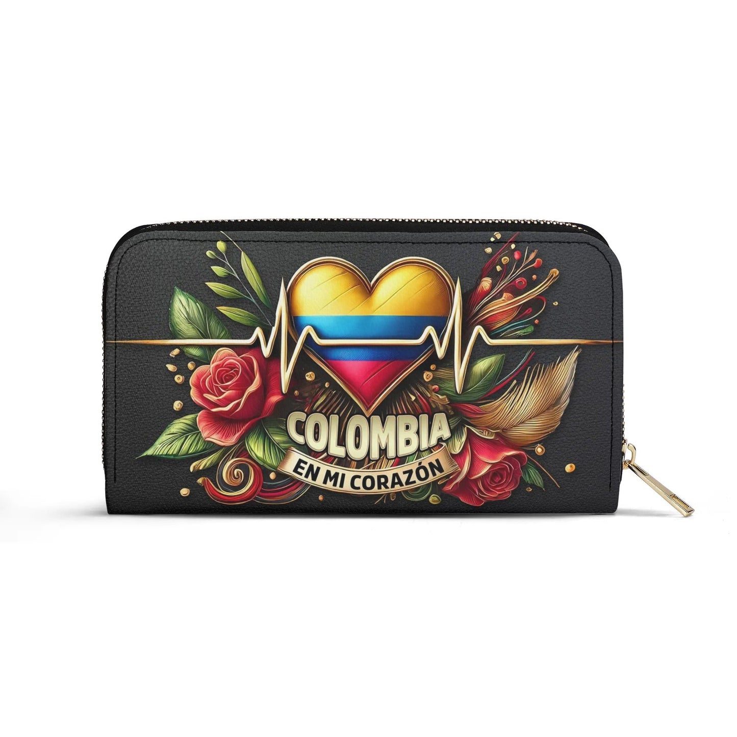 Colombia En Mi Corazón - Personalized Leather Clutch Purse COL03C