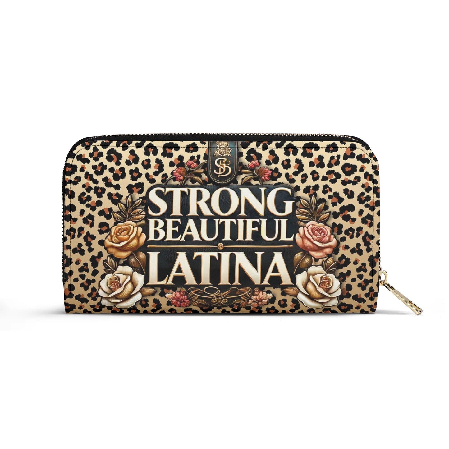 Strong Beautiful Latina - Personalized Leather Clutch Purse LAT08C