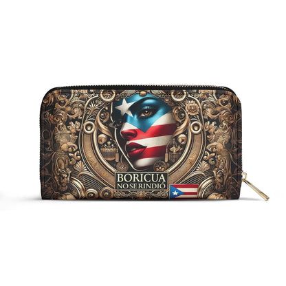 Boricua no se Rindió - Personalized Leather Clutch Purse BOR10C