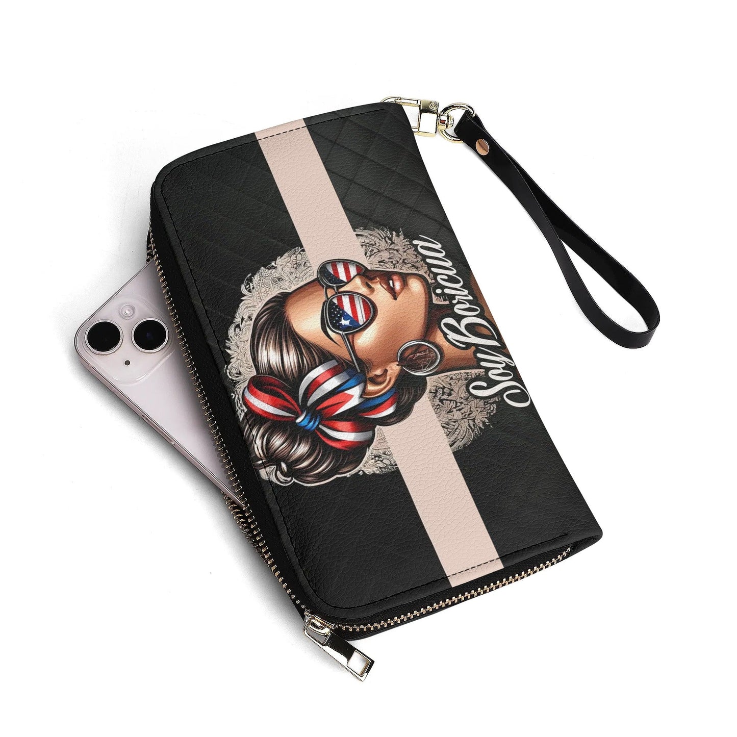 Soy Boricua - Personalized Leather Clutch Purse BOR05C