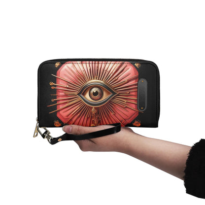 EYE - Personalized Leather Clutch Purse EYE02C