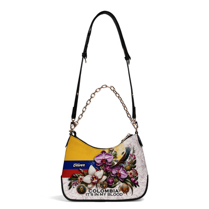 Colombia It's in my Blood - Personalized Custom Chain Crossbody Handbag - COL01S9