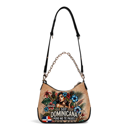 Soy Dominicana pero no te pases - Personalized Custom Chain Crossbody Handbag - DOM05S9