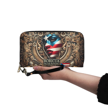 Boricua no se Rindió - Personalized Leather Clutch Purse BOR10C