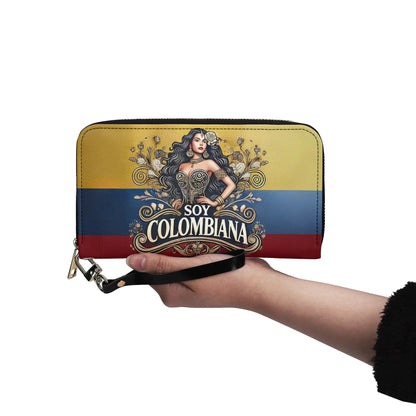 Soy Colombiana- Personalized Leather Clutch Purse COL02C