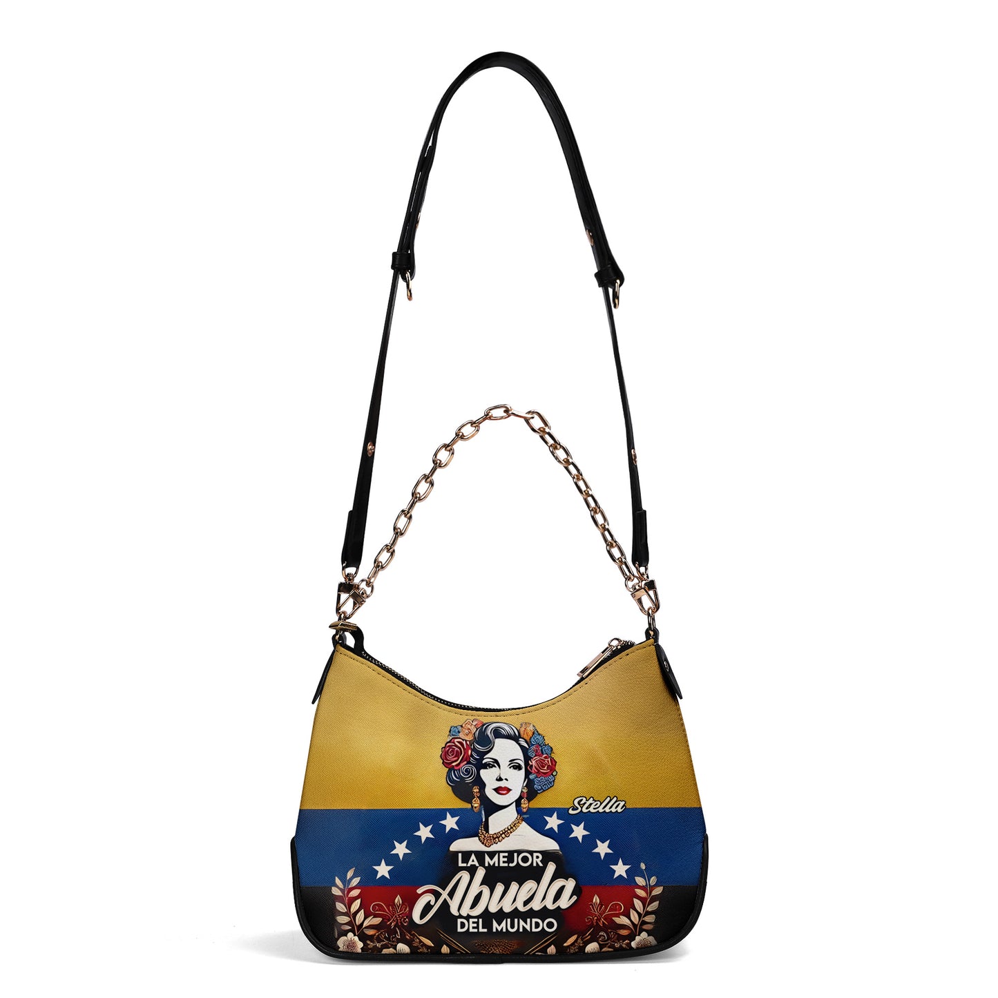 La Mejor Abuela Del Mundo - Personalized Custom Chain Crossbody Handbag - VEN02S9