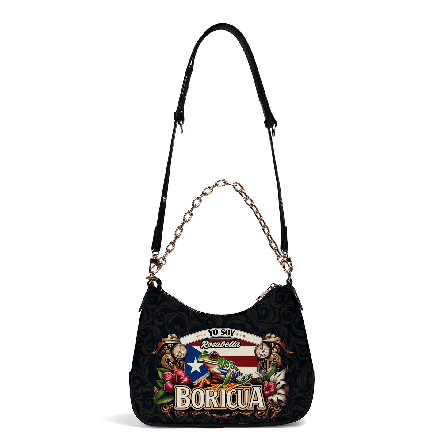 Yo soy Boricua - Personalized Custom Chain Crossbody Handbag - BOR06S9