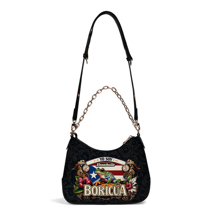 Yo soy Boricua - Personalized Custom Chain Crossbody Handbag - BOR06S9