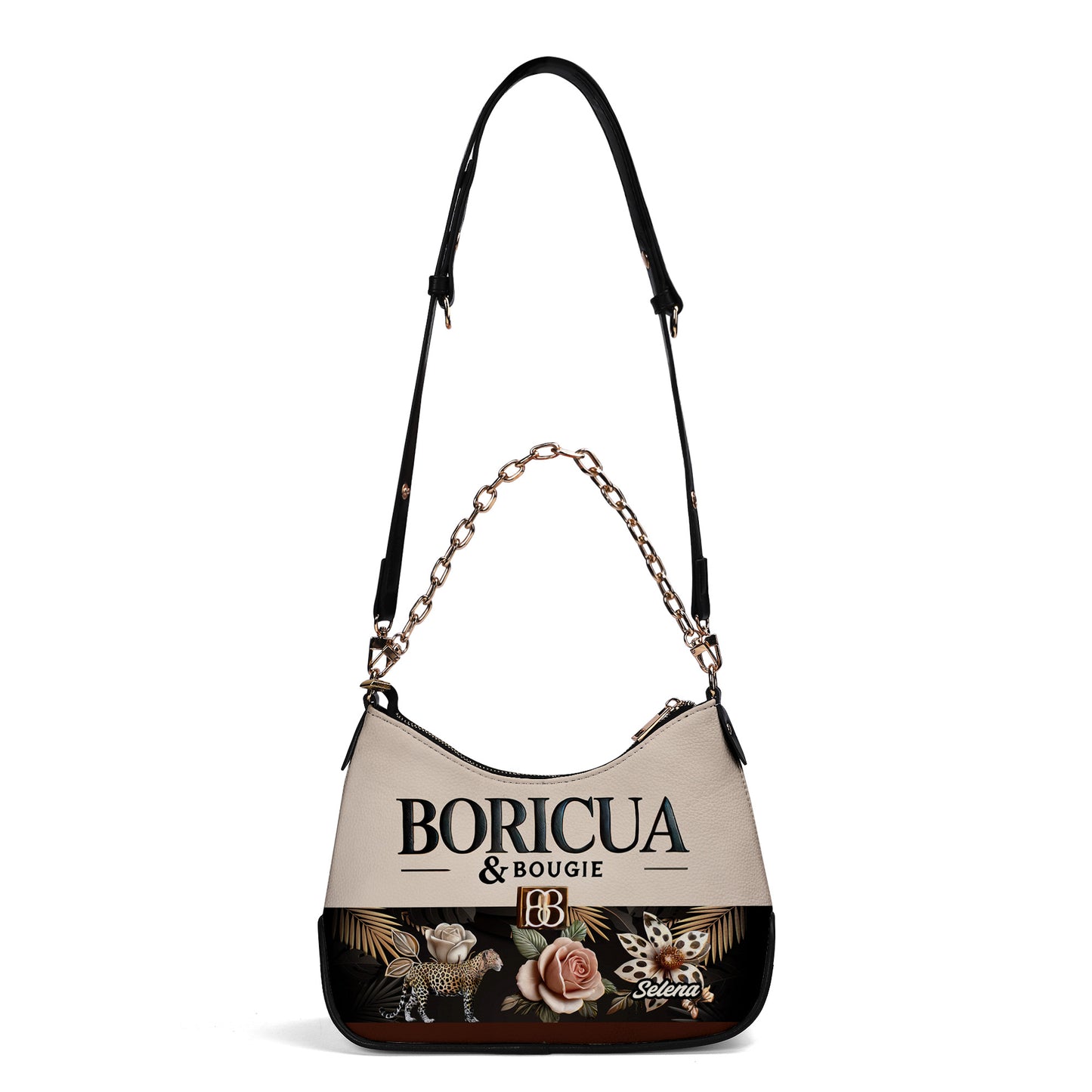 Boricua & Bougie - Personalized Custom Chain Crossbody Handbag - BOR12S9