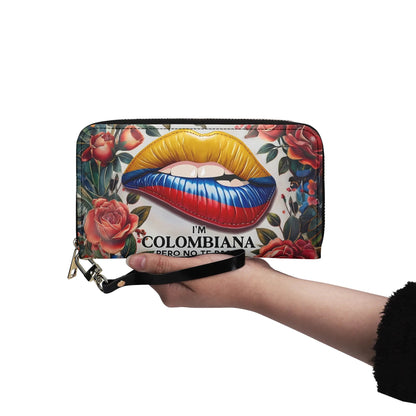 I'm Colombiana Pero No Te Pases - Personalized Leather Clutch Purse COL04C