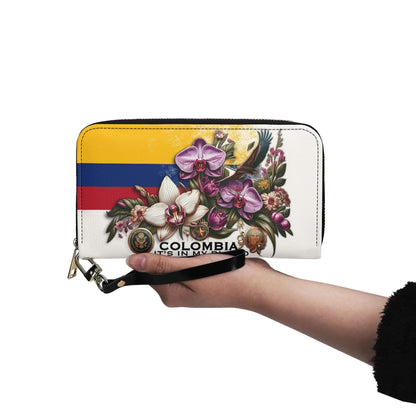 Colombia It's In My Blood - Personalized Leather Clutch Purse COL01C