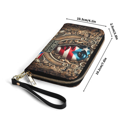 Boricua no se Rindió - Personalized Leather Clutch Purse BOR10C