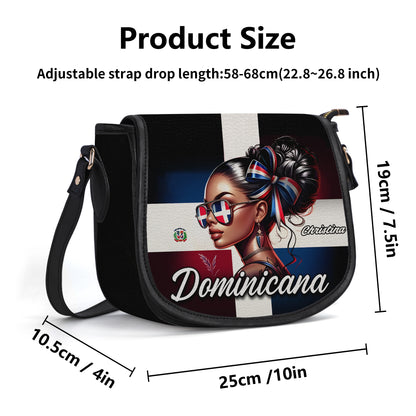 Dominicana - Personalized Leather Saddle Cross Body Bag DOM02S5