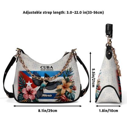 Cuba en mi Corazón - Personalized Custom Chain Crossbody Handbag -CUB02S9