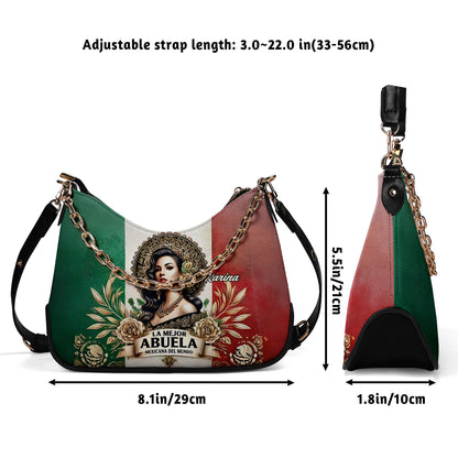 La Mejor Abuela Del Mundo - Personalized Custom Chain Crossbody Handbag - MEX04S9