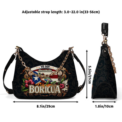 Yo soy Boricua - Personalized Custom Chain Crossbody Handbag - BOR06S9