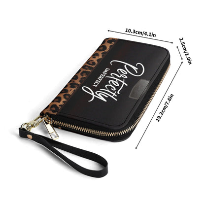 Perfectly Imperfect - Personalized Leather Clutch Purse LAT09C