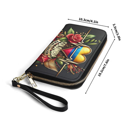 Colombia En Mi Corazón - Personalized Leather Clutch Purse COL03C